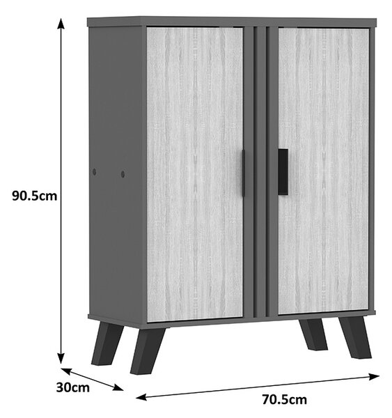 Pantofar V2, Shoby, Gri, 30x70.5x91 cm