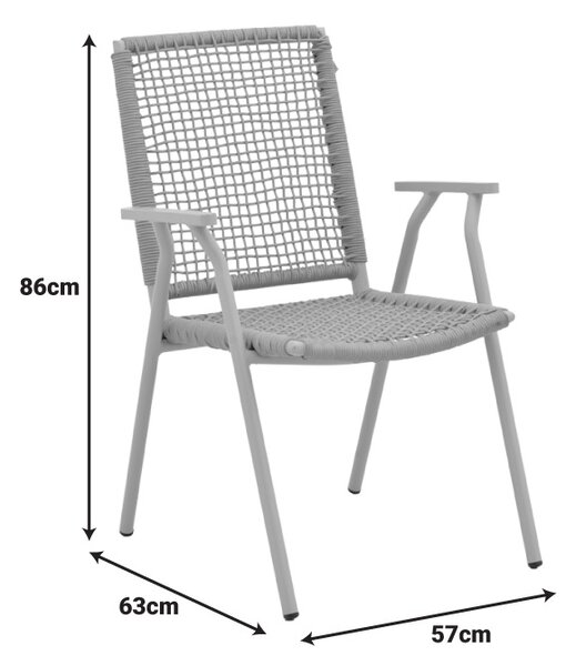 Scaun stivuibil, Weave, Bej, 63x57x86 cm