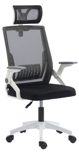 Scaun de birou V2, Plymot, Negru, 58x48x122 cm