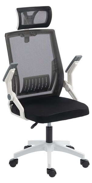 Scaun de birou V2, Plymot, Negru, 58x48x122 cm