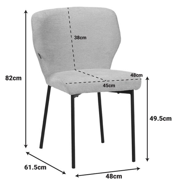 Scaun, Mavier, Crem, 61.5x48x82 cm