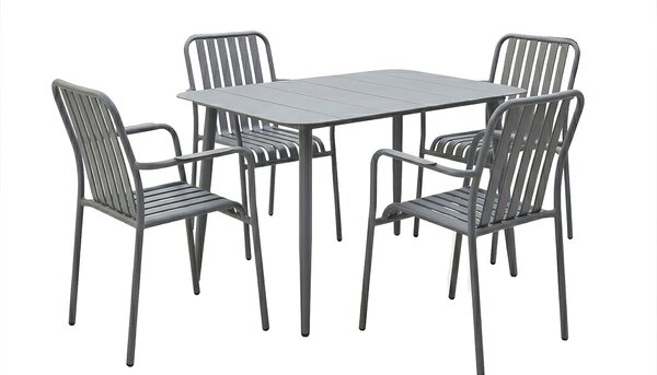 Set 5 bucati masa si scaune gradina, Heven Vista, Antracit, 70x120x72 cm