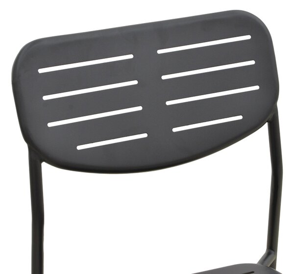 Scaun de gradina Stivuibil, Deraby, Negru, 45.5x52.5x83 cm