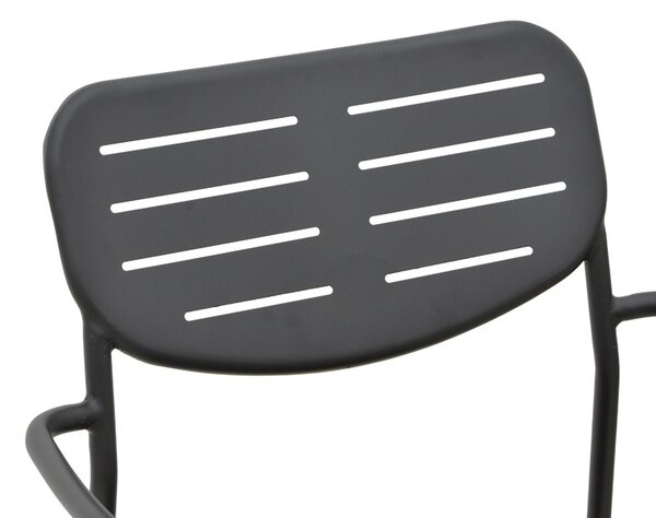 Scaun de gradina Stivuibil, Deraby, Negru, 45.5x56x83 cm