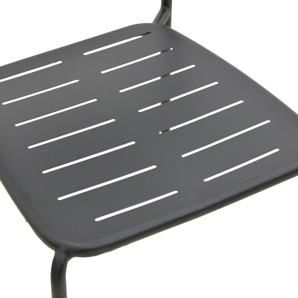 Scaun de gradina Stivuibil, Deraby, Negru, 45.5x52.5x83 cm