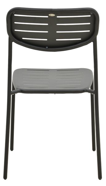 Scaun de gradina Stivuibil, Deraby, Negru, 45.5x52.5x83 cm