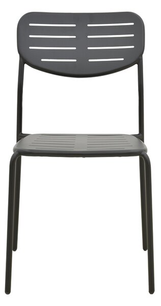 Scaun de gradina Stivuibil, Deraby, Negru, 45.5x52.5x83 cm
