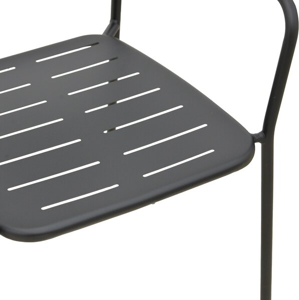 Scaun de gradina Stivuibil, Deraby, Negru, 45.5x56x83 cm