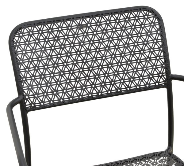 Scaun de gradina Stivuibil, Federal, Negru, 58x57x81.5 cm