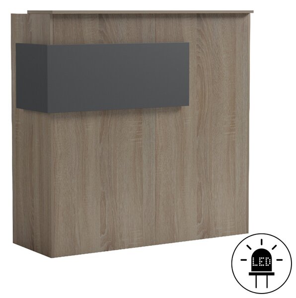 Receptie birou, Optima, Gri, 40x110x110 cm