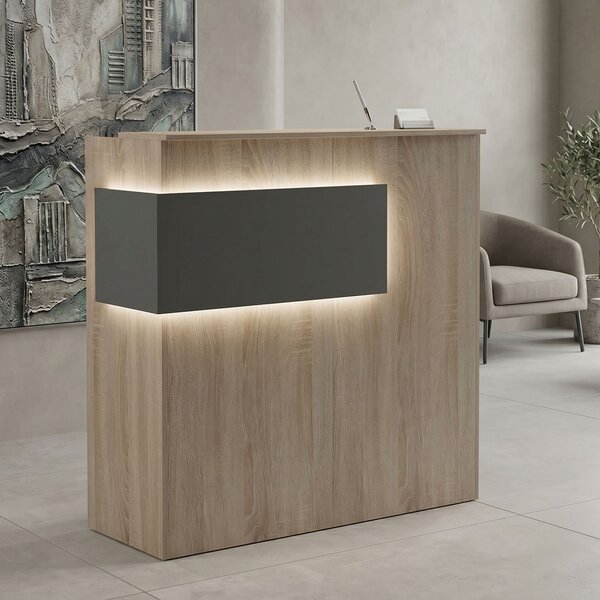 Receptie birou, Optima, Gri, 40x110x110 cm
