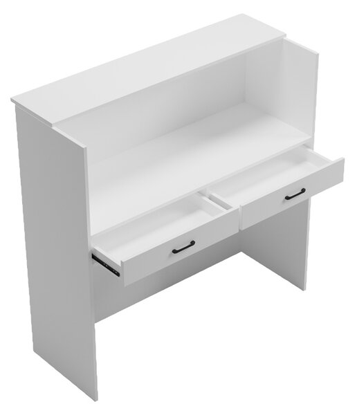 Receptie birou, Optima, Alb, 40x110x110 cm