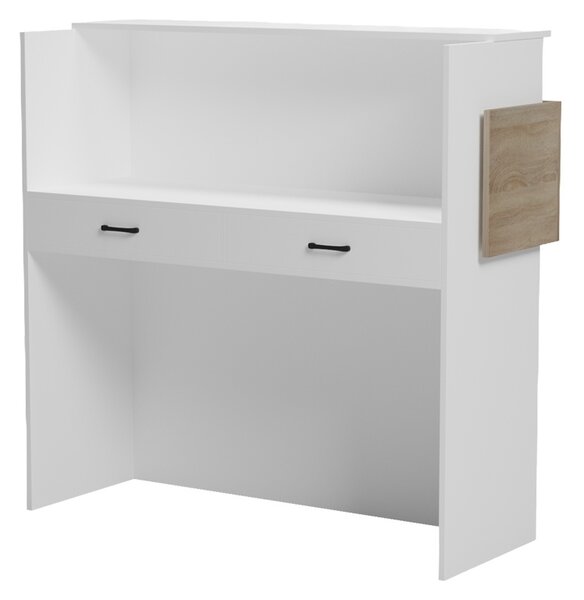 Receptie birou, Optima, Alb, 40x110x110 cm