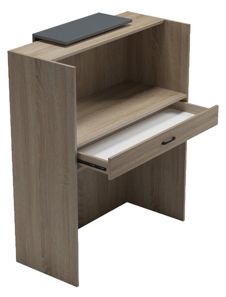 Receptie birou, Zowel, Gri inchis, 40x90x110 cm
