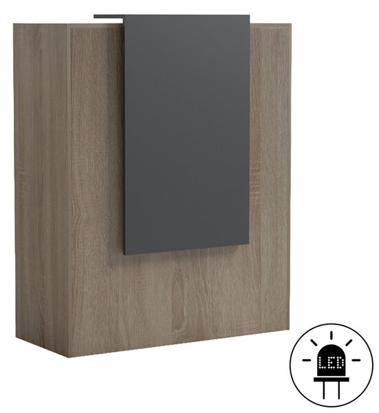 Receptie birou, Zowel, Gri inchis, 40x90x110 cm