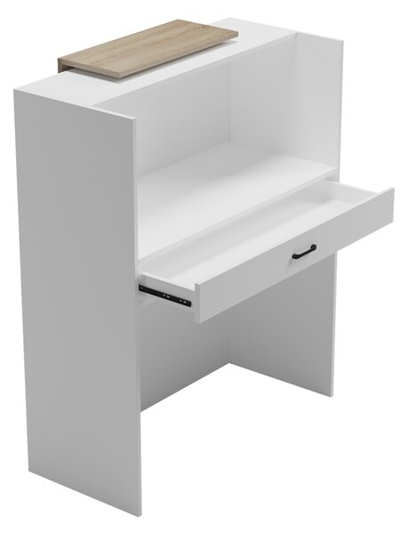 Receptie birou, Zowel, Alb, 40x90x110 cm