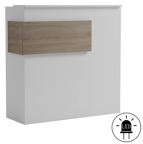 Receptie birou, Optima, Alb, 40x110x110 cm