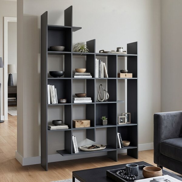 Biblioteca, Manco, Antracit, 25.5x122x188 cm