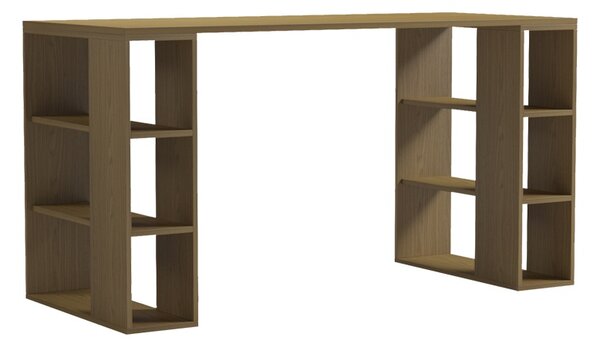 Birou cu raft, Colmar, Nuc, 60x140x75 cm