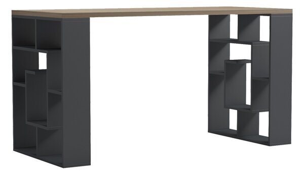 Birou cu raft, Labirent, Sonoma, 60x140x75 cm
