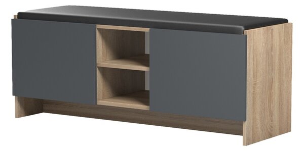 Pantofar tip bancheta, Zulla, Antracit, 37x110x43 cm