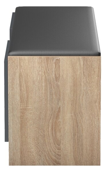 Pantofar tip bancheta, Zulla, Antracit, 37x110x43 cm