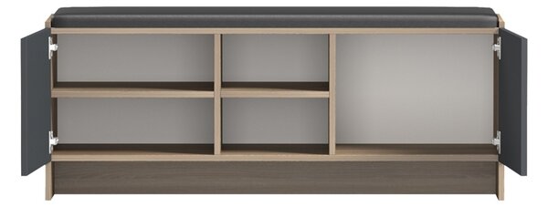 Pantofar tip bancheta, Zulla, Antracit, 37x110x43 cm