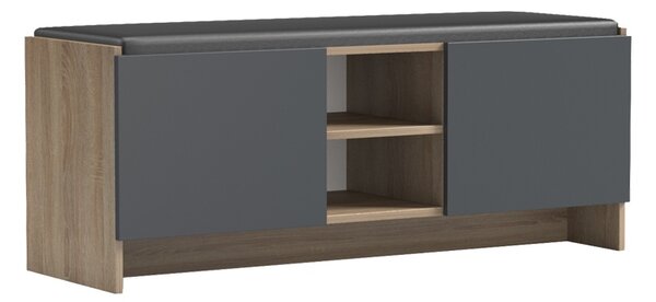 Pantofar tip bancheta, Zulla, Antracit, 37x110x43 cm