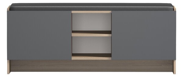 Pantofar tip bancheta, Zulla, Antracit, 37x110x43 cm