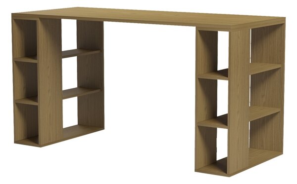 Birou cu raft, Colmar, Nuc, 60x140x75 cm