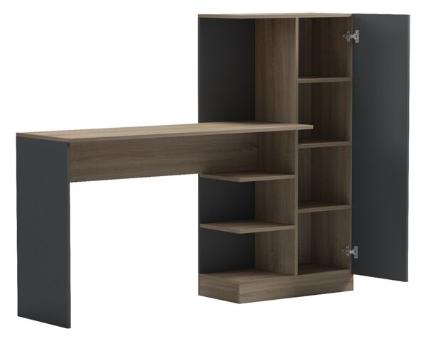 Birou cu biblioteca, Ofisio, Sonoma, 40x152.3x120 cm