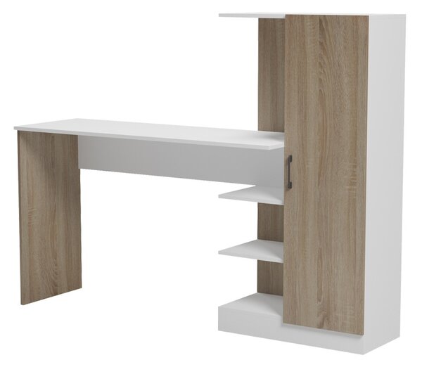 Birou cu biblioteca, Ofisio, Alb, 40x152.3x120 cm