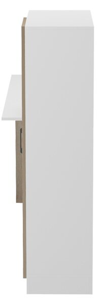 Birou cu biblioteca, Ofisio, Alb, 40x152.3x120 cm