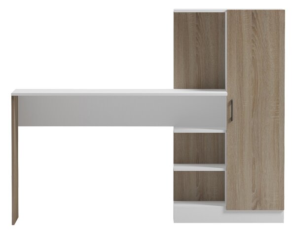 Birou cu biblioteca, Ofisio, Alb, 40x152.3x120 cm