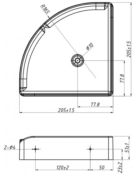 Mexen X-Wall-S, Raft de colț de perete SMC 20,5 x 20,5 cm, alb, 1901202005
