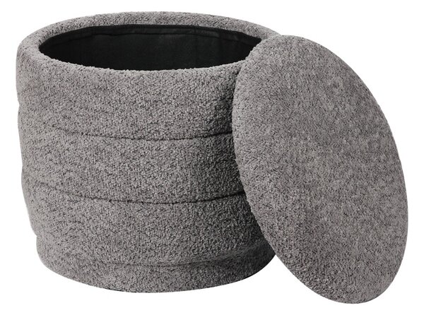 Taburet cu depozitare, Bettia, Gri, 41x41x38.5 cm