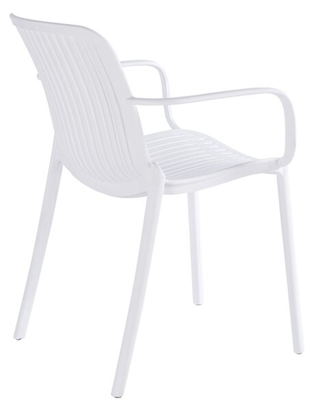 Scaun de gradina Stivuibil, Teragi, Alb, 57x59x82 cm