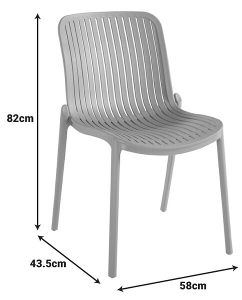 Scaun de gradina Stivuibil, Teragi, Antracit, 43.5x58x82 cm