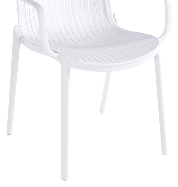 Scaun de gradina Stivuibil, Teragi, Alb, 57x59x82 cm