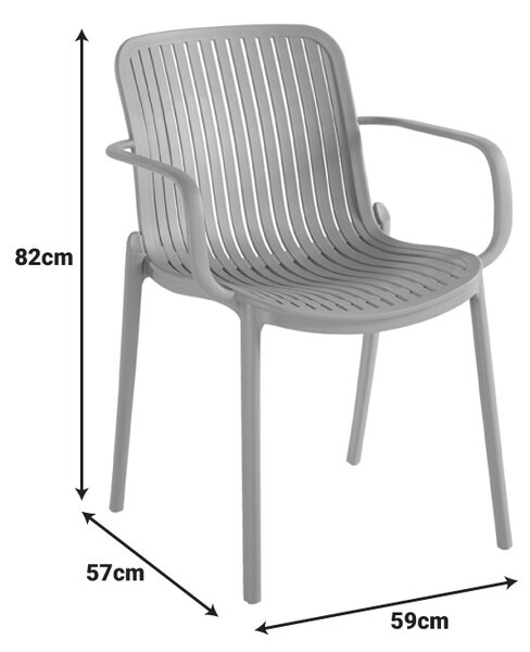 Scaun de gradina Stivuibil, Teragi, Alb, 57x59x82 cm