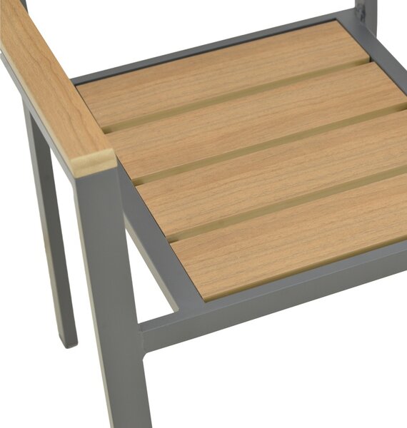 Scaun de gradina stivuibil, Breze, Antracit, 60x57.5x88 cm