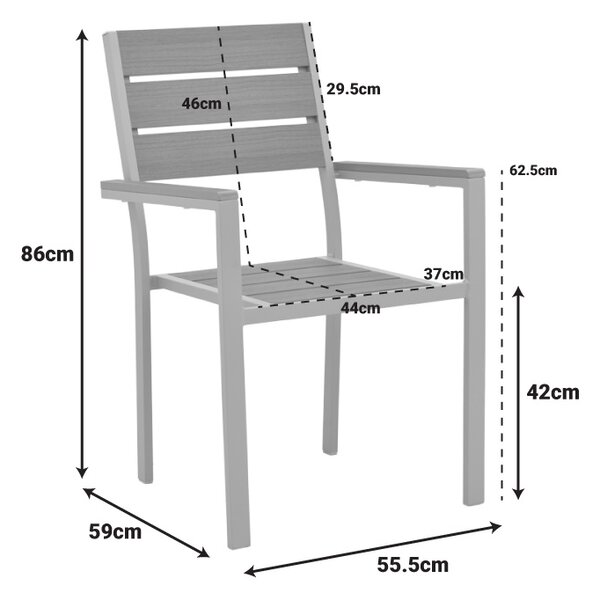 Scaun de gradina Stivuibil, Breze, Alb, 60x57.5x88 cm