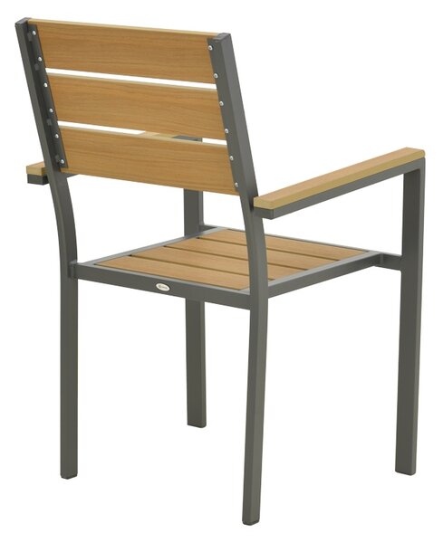 Scaun de gradina stivuibil, Breze, Antracit, 60x57.5x88 cm