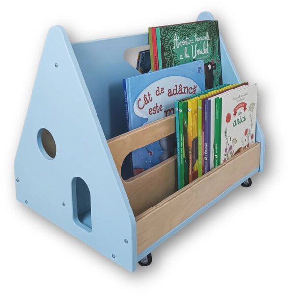 Biblioteca Montessori cu roti, in forma de casuta BOOKY Pearl