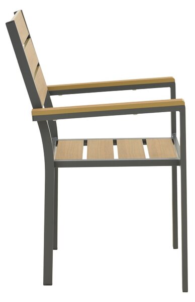 Scaun de gradina stivuibil, Breze, Antracit, 60x57.5x88 cm