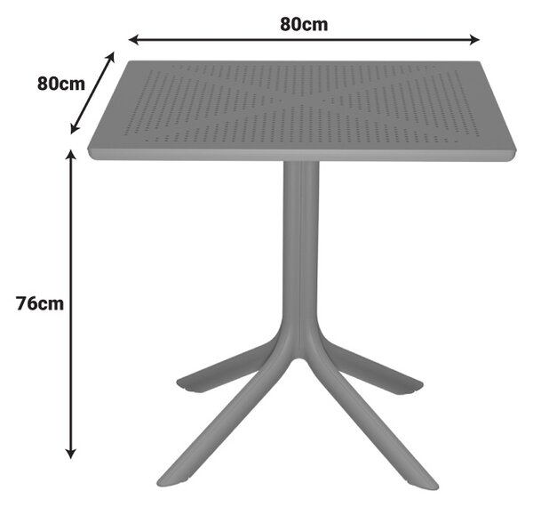 Set 3 buc. mobilier dining Zoi Groovy, Cappuccino, 80x80x74 cm