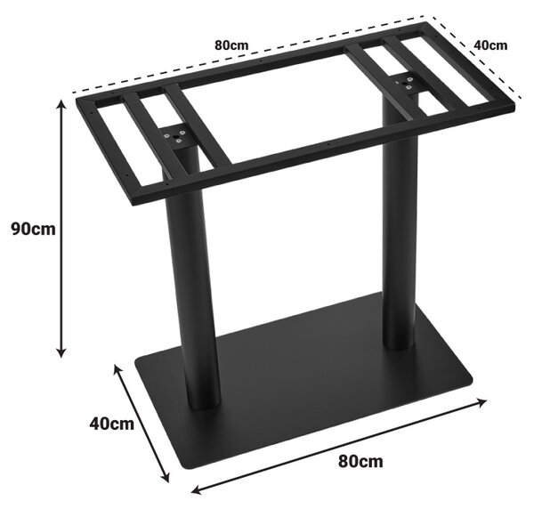 Suport blat masa, Soign, Negru, 40x80x90 cm