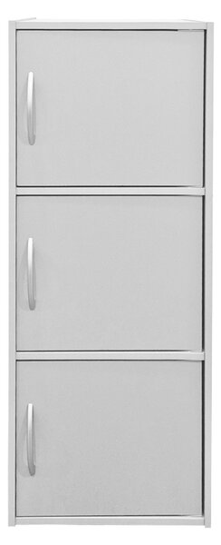 Dulap cu 3 usi, Soline, Alb, 34.5x40x90.5 cm