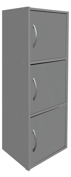 Dulap cu 3 usi, Soline, Gri deschis, 34.5x40x90.5 cm