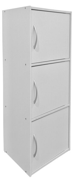 Dulap cu 3 usi, Soline, Alb, 34.5x40x90.5 cm